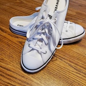 Converse white mule